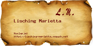 Lisching Marietta névjegykártya